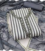 grey cotton women embellished & embroidered unstitched dress material