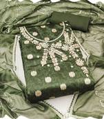 olive shimmer banarasi women embellished & embroidered unstitched dress material