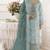 Light sky embroidered organza semi stitched salwar suit