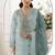 Light sky embroidered organza semi stitched salwar suit