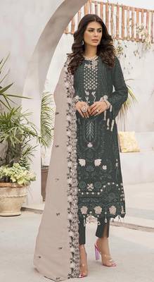 Mahendi embroidered faux georgette salwar suit 1