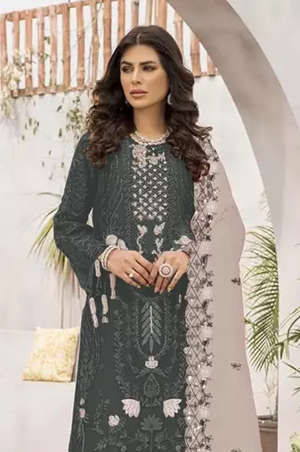 Mahendi embroidered faux georgette salwar suit