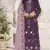 Dark purple embroidered faux georgette semi stitched salwar suit