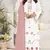 Off white embroidered faux georgette semi stitched salwar suit