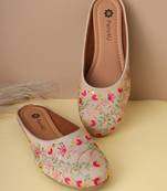 women's mojari jutti ethnic punjabi juttis traditional flat embroidered canvas fancy bellies for womens & girls