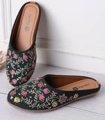 women's mojari jutti ethnic punjabi juttis traditional flat embroidered canvas fancy bellies for womens & girls