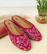 women's mojari jutti ethnic punjabi juttis traditional flat embroidered canvas fancy bellies for womens & girls
