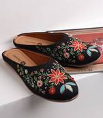 women's mojari jutti ethnic punjabi juttis traditional flat embroidered canvas fancy bellies for womens & girls