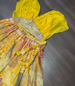 Yellow Art Silk Embroidered Digitally Printed Lehenga Choli