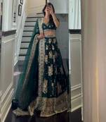 Amazing Mehandi special lehenga choli with net dupatta for wedding functions