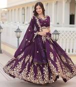 Purple Diwali Lehenga for Women