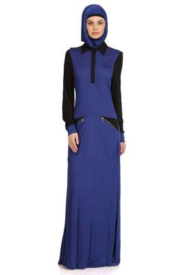 Dual color formal wear knit abaya 1
