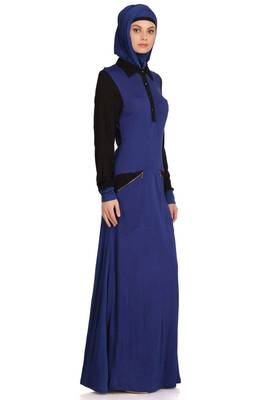 Dual color formal wear knit abaya 8