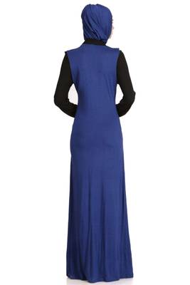 Dual color formal wear knit abaya 9