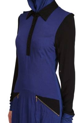 Dual color formal wear knit abaya 14