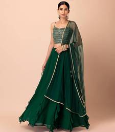 Charming Green Georgette Party Wear Lehenga With Sequins Choli
