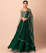 Charming Green Georgette Party Wear Lehenga With Sequins Choli