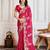 Pink Embroidery On Bandhej Print Georgette Saree