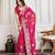  Pink Embroidery On Bandhej Print Georgette Saree