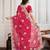  Pink Embroidery On Bandhej Print Georgette Saree