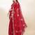 Red Thread And Sequins Embroidered Chinon-Silk Wedding Saree