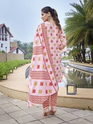 Pink cotton blend beautiful partywear suit 2