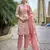 Pink cotton blend fabric beautiful ethnic partywear suit