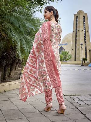 Pink cotton blend beautiful partywear suit 2