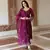 Beautiful wine ceremonial dress with embroidered work work on viscosee silk fabric