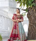 sea green Dola Silk Zari Weaving Border Lehenga Choli