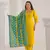 Yellow viscosee chanderi fabric embroidery work ethnic festive salwar kameez
