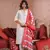 White viscosee chanderi fabric embroidery work ethnic festive salwar kameez