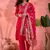 Pink roman silk fabric suit designed with embroidery work and wevon 
