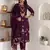 Purple beautiful viscosee silk salwar kameez with embroidery and hand work
