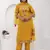 Yellow beautiful viscosee silk salwar kameez with embroidery and hand work