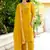 Yellow viscosee rayon readymade suit with plesent embroidery work