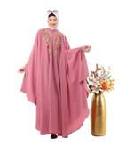 Pink irani kaftan with embroidery work