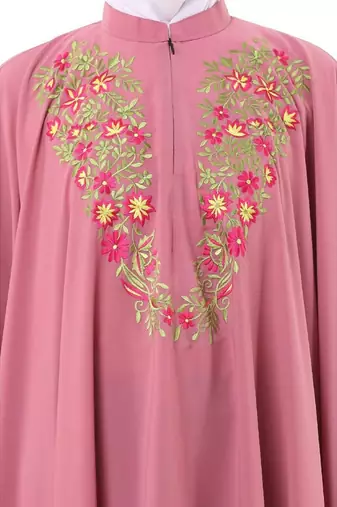 Pink irani kaftan with embroidery work