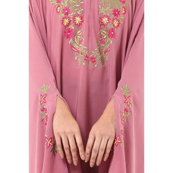 Pink irani kaftan with embroidery work 4