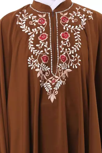 Rust arabian embroidery kaftan