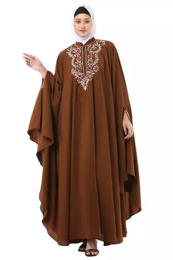 Rust arabian embroidery kaftan