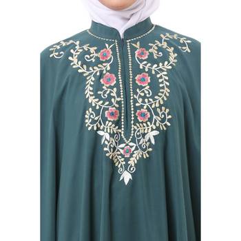 Teal arabian embroidery kaftan 2