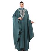 Teal arabian embroidery kaftan
