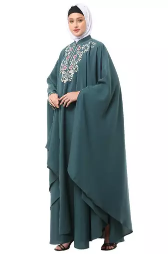 Teal arabian embroidery kaftan
