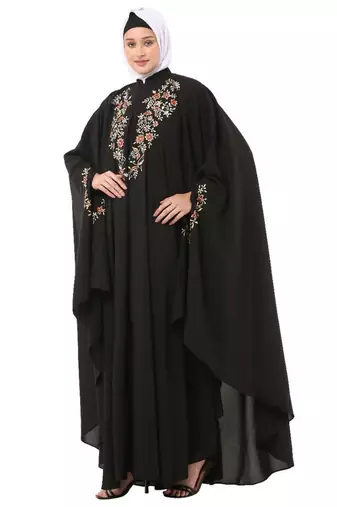 Black irani kaftan with embroidery work