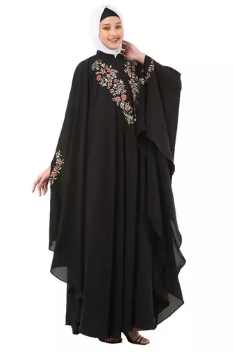 Black irani kaftan with embroidery work