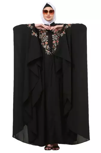 Black irani kaftan with embroidery work