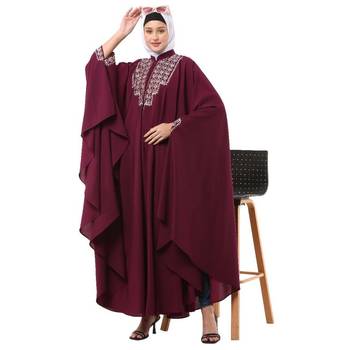 Wine irani kaftan with embroidery work 1