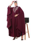 Wine irani kaftan with embroidery work