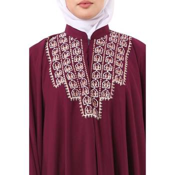 Wine irani kaftan with embroidery work 3